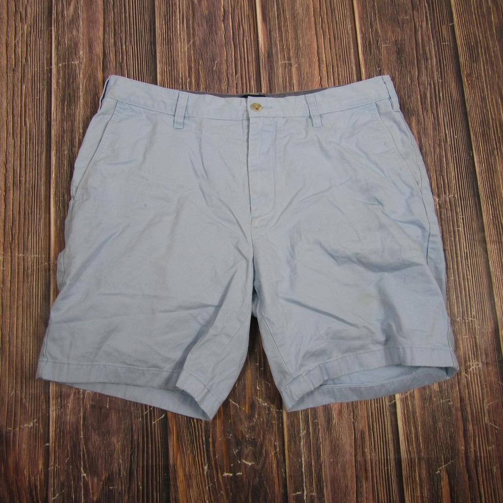 Nautica Mens 36 Blue The Deck Chino Shorts 9 Inseam Casual Pockets Summer